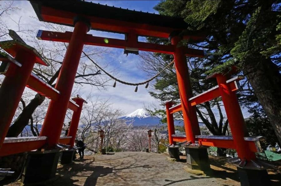 From Tokyo: Full-Day Mount Fuji Tour in English or Spanish - Arakurayama Sengen Park and Chureito Pagoda: stairs, slope, and peak photo angles