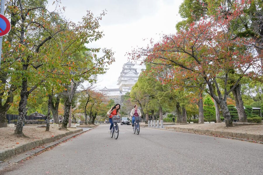 Half-day Himeji Castle Town Bike Tour with Lunch - Stop 4: Otokoyama Hachimangu Shrine and the Back View of the Castle