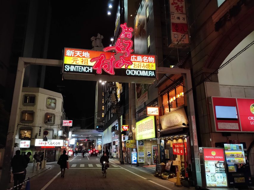 Hiroshima: Food and Culture Guided Walking Tour with Dinner - What you eat across three stops: seafood, tempura, grilled, steamed, and slow-cooked
