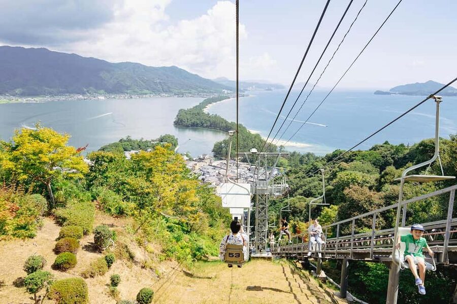 Kyoto Amanohashidate,Ine Bay Trip with Optional boat/Ropeway - Crossing the rotating bridge and walking the sandy path