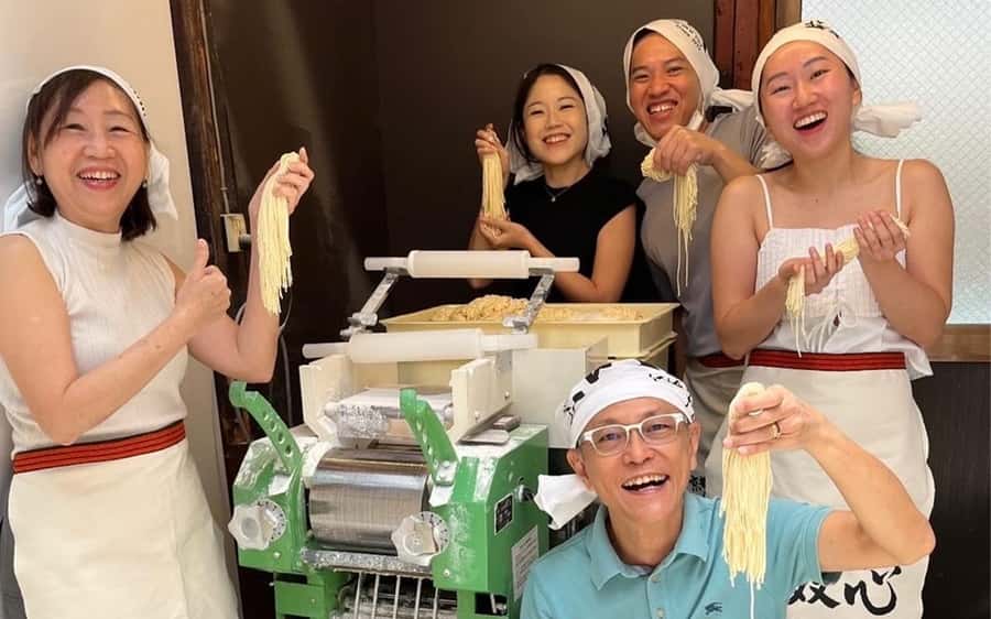 Kyoto Michelin Ramen Workshop or Painting Ramen Essentials - The workshop flow: painting plus noodle making in a small space