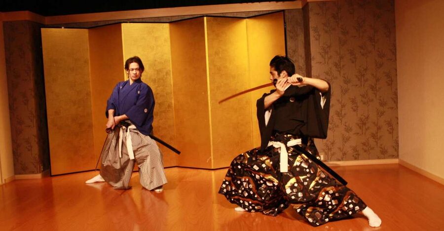 Kyoto: Samurai Kenbu Traditional Sword Dancing Show - The fan part is not an afterthought