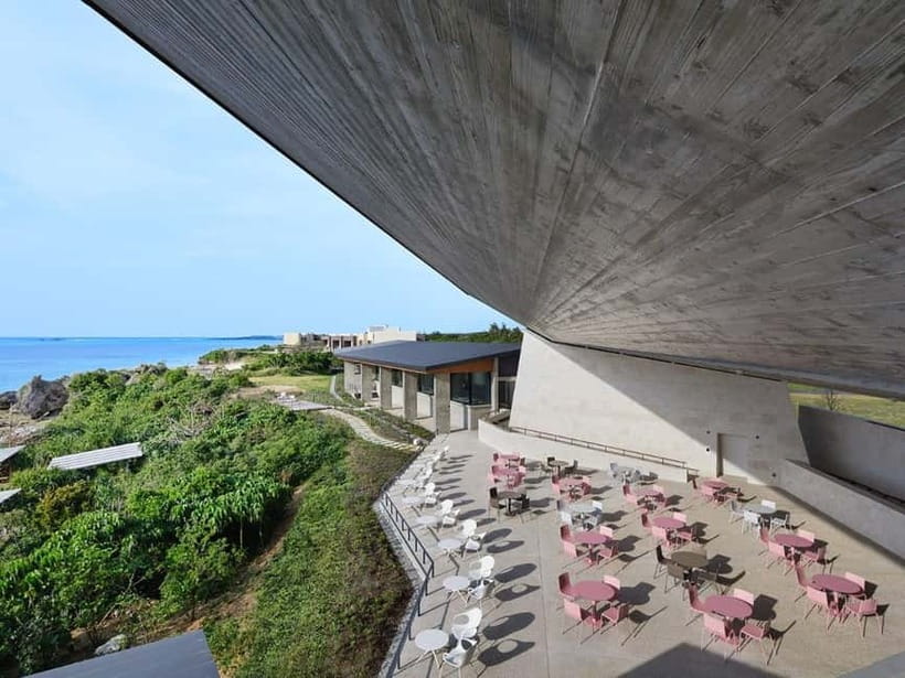 Okinawa: Churaumi Aquarium, Ryukyu Village & Manza Bus Tour - Hoshino Resorts Banta Cafe: sea views, included drink, and the June 9 to 12, 2025 swap