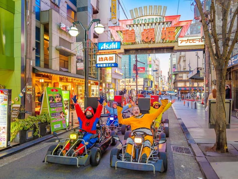 Osaka: Guided Go Karting Tour in a Funny Costume - How the Ride Moves Through Osaka, Stop by Stop