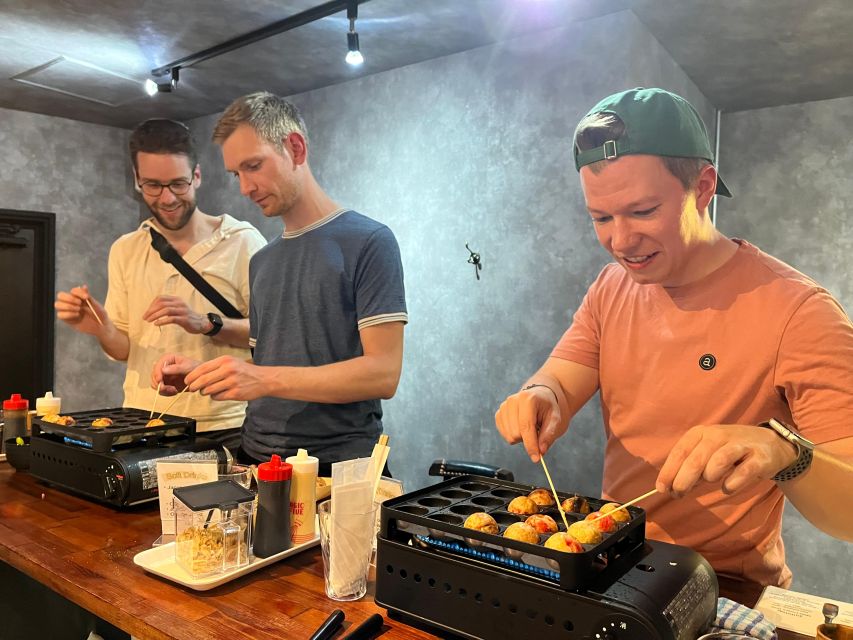 Osaka Sake Tasting with Takoyaki Cooking - Cooking Takoyaki Your Way, With a Local Recipe and Real Add-Ins