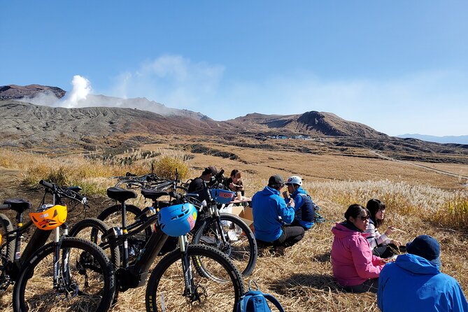 Private E-MTB guided cycling around Mt. Aso volcano & grasslands - Electric assist, beginners, and how to actually enjoy the ride