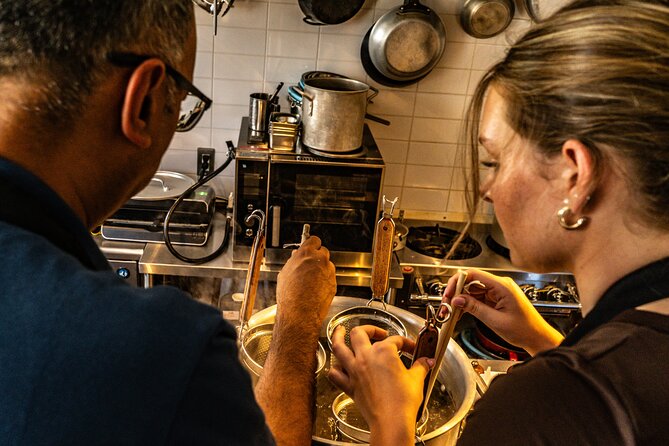 Professional Ramen & Gyoza with Ramen Chef in a restaurant! - Eating what you made: the ramen bowl plus the etiquette piece