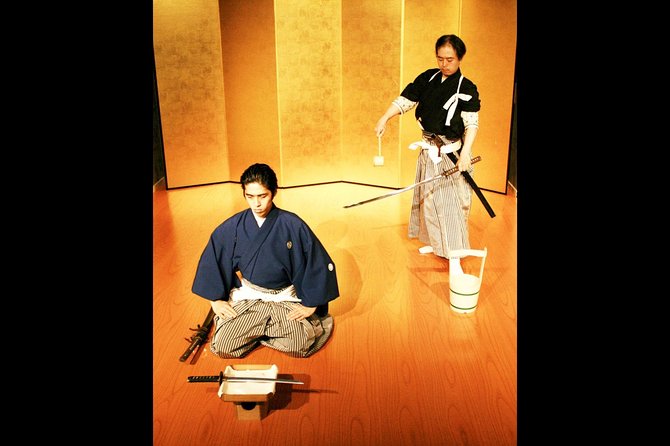 Samurai Performance and Casual Experience: Kyoto Ticket - Getting Oriented at Samurai Kembu Theater (Shoes Off, Watch the Stairs)