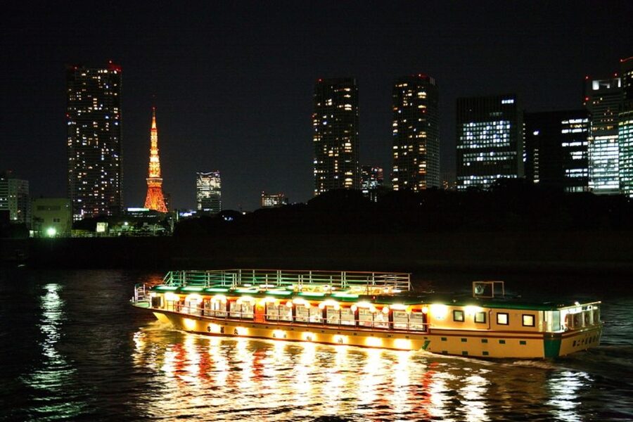 Tokyo Bay: Traditional Japanese Yakatabune Dinner Cruise - The nighttime route: Skytree, Rainbow Bridge, Sumida River, and Odaiba