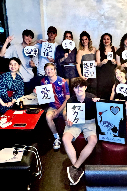 Tokyo: Calligraphy on Kanji Fan & Scroll with Drink - Choosing your character: your name, your word, your version of kanji