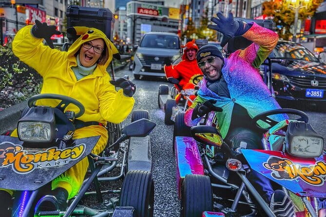 Tokyo Go-Kart Tour Shibuya-Harajuku-Shinjuku (<em>IDP Required) – Key highlights that make this Tokyo go-kart tour worth your time’ /></p>
<ul>
<li><strong>Shibuya Crossing from street level</strong>: you actually ride through the famous scramble area rather than just look at it</li>
<li><strong>Guide takes your photos</strong>: you focus on driving while the guide captures the fun moments</li>
<li><strong>Costumes are an option</strong>: dressing up makes the whole thing feel like a movie scene</li>
<li><strong>Small group size</strong>: the experience is limited to a maximum of 4 travelers</li>
<li><strong>Built for fast city viewing</strong>: it is a tight route that covers several iconic areas without a full day of transit</li>
<li><strong>Hardcopy printed photo included</strong>: you get a physical souvenir from the ride</li>
</ul>
<h2>What this Tokyo go-kart route does differently than typical sightseeing</h2>
<p><img width="669" height="446" decoding="async" src=