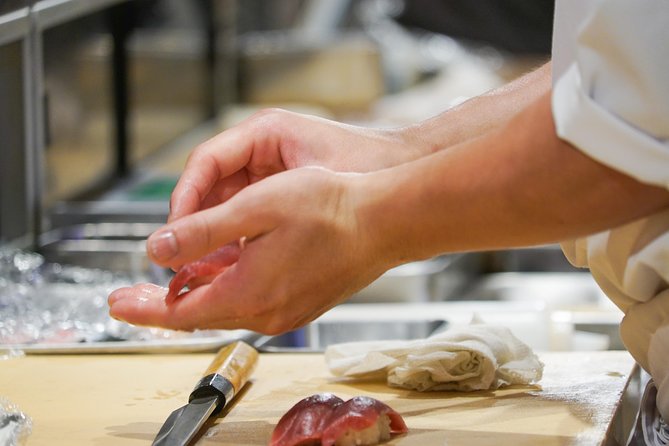 Tokyo Night Foodie Tour in Shinjuku - Seasonal Sushi, Wagyu Beef - Stop 1 in Shinjuku: the local sushi haven start