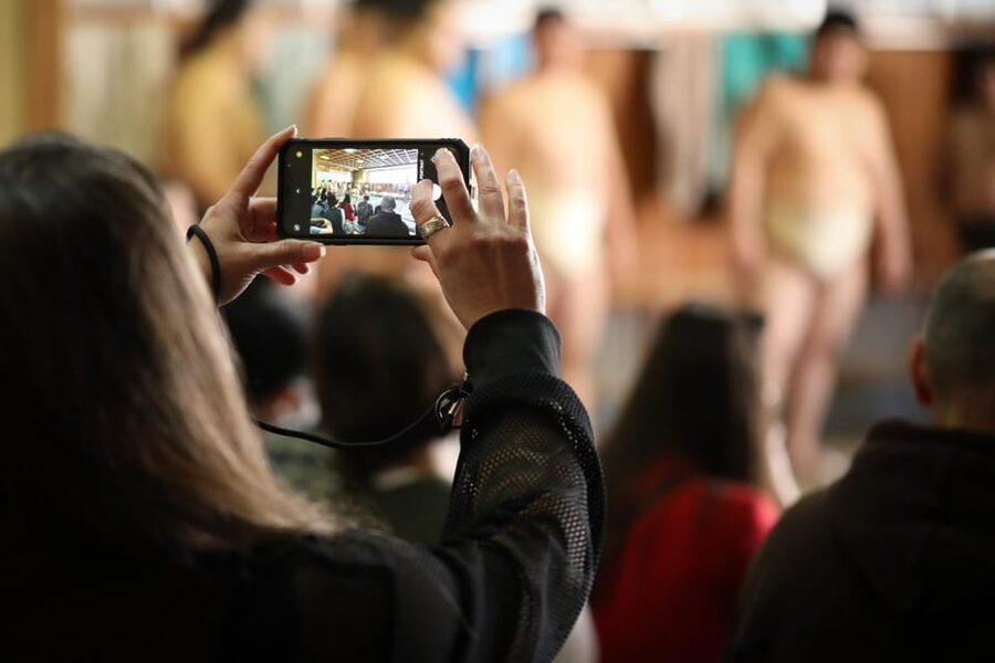 Tokyo: Sumo Morning Practice with journalists. Not fake show - Ryōgoku Edo Noren Stop: Where Sumo Lives Between Practices