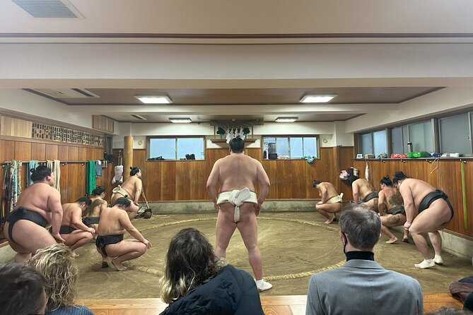 Tokyo Sumo Morning Training/ Sumo Practice with Wrestlers - The dohyō rules: shoes off, no flash, and ring etiquette